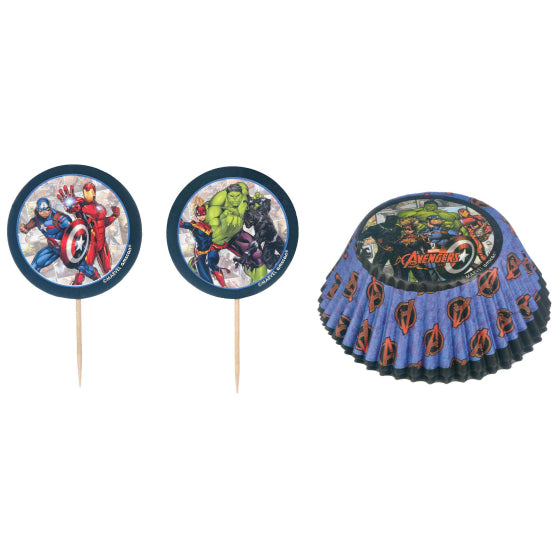 Marvel Avengers Powers Unite Cupcake Cases & Toppers Set (24 pack)