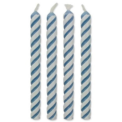 PME Blue Medium Striped Candles - 59mm / 2.3" (24 pack)