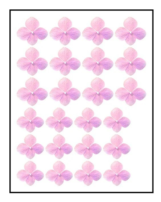 Flour N Butter - 3.5-4cm Edible Wafer Pink Hydrangea Flowers (24 pack)