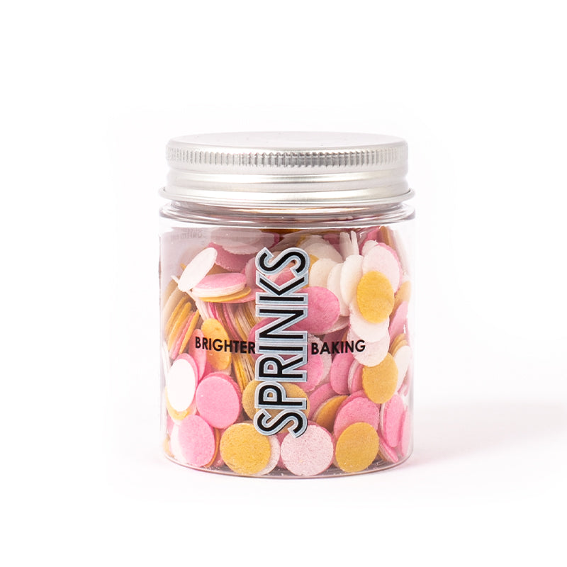 SPRINKS Wafer Decorations - Pink, White & Gold (9g)