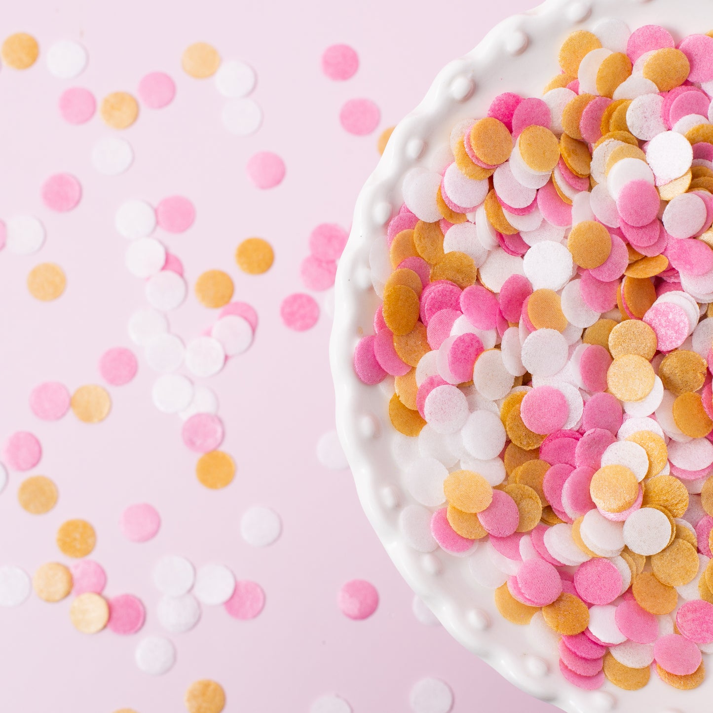 SPRINKS Wafer Decorations - Pink, White & Gold (9g)