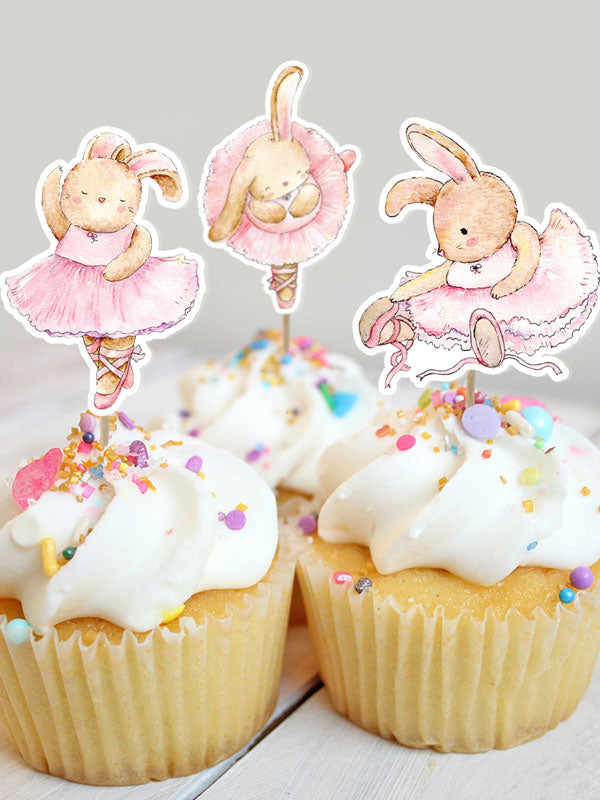 Ballet Bunnies Cupcake Toppers (6 pack)