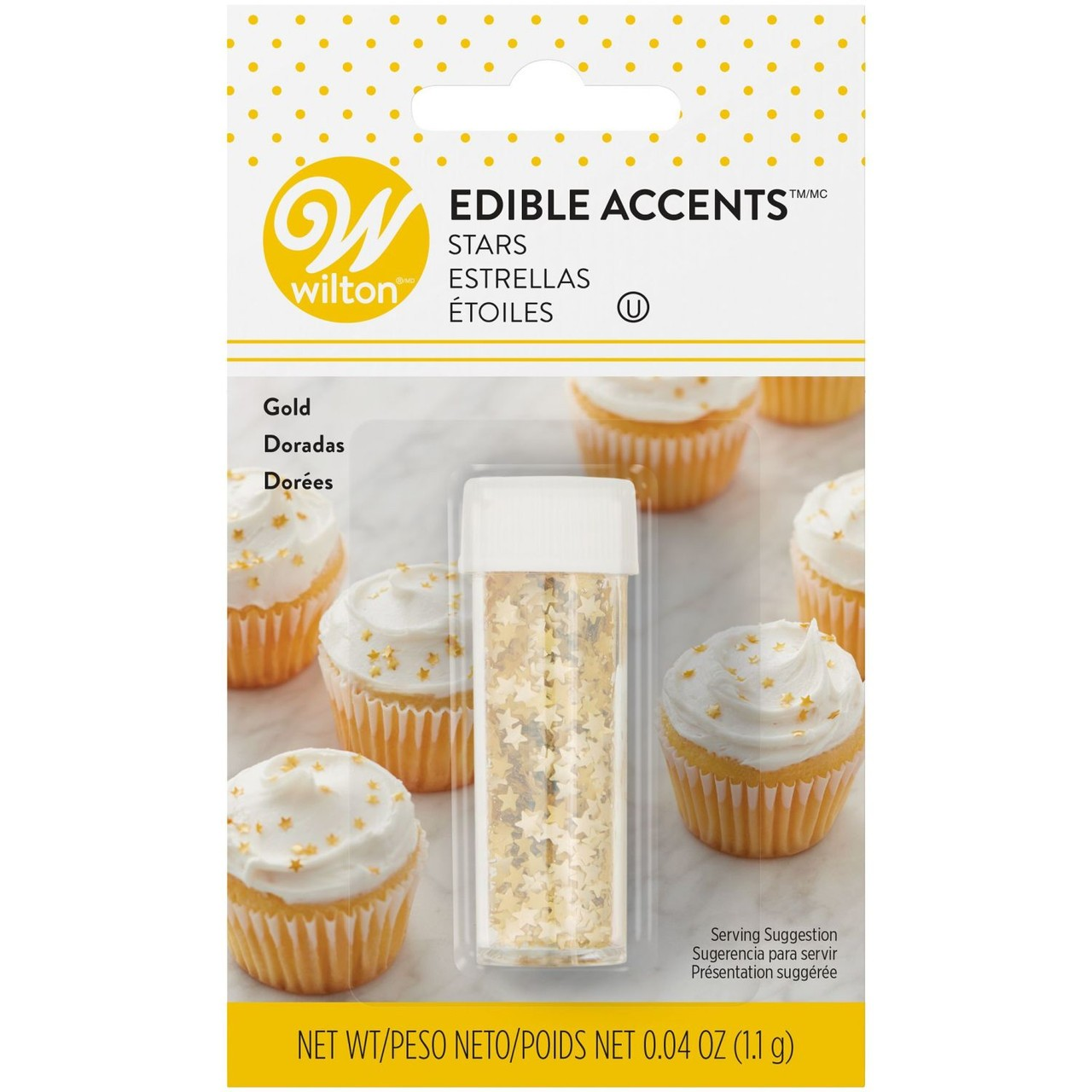 Wilton Edible Gold Glitter Star Sprinkles (1.1g)