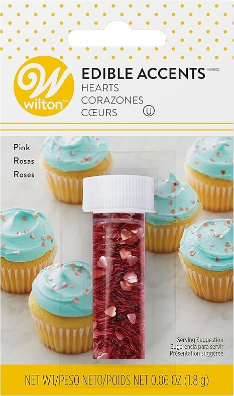 Wilton Edible Pink Hearts (1.8gm)