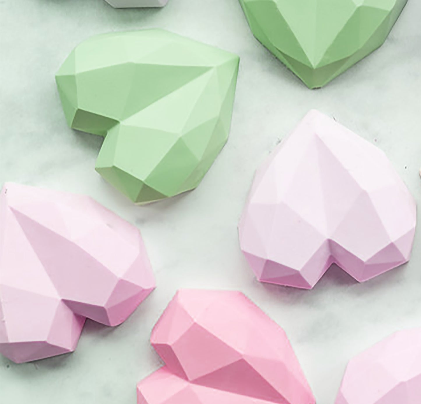 Sugar Crafty Silicone Mould - Geo Hearts