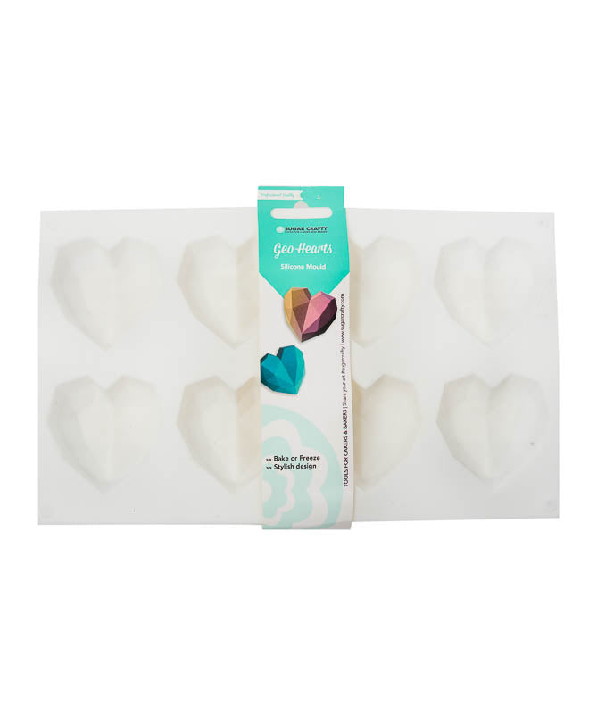 Sugar Crafty Silicone Mould - Geo Hearts
