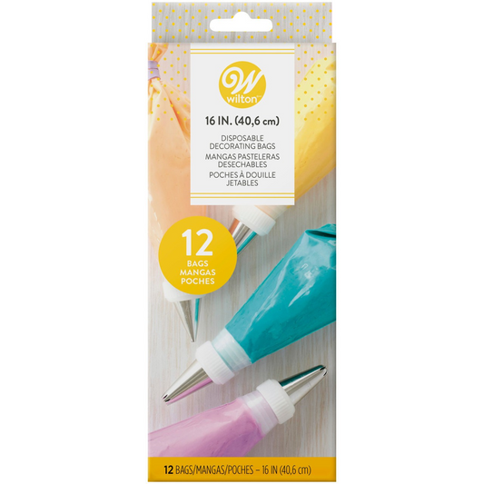 Wilton 16inch (40.6cm) Disposable Decorating Piping Bags - 12 pack