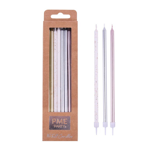 PME Candles - Assorted Colours with Holders (16 pack)