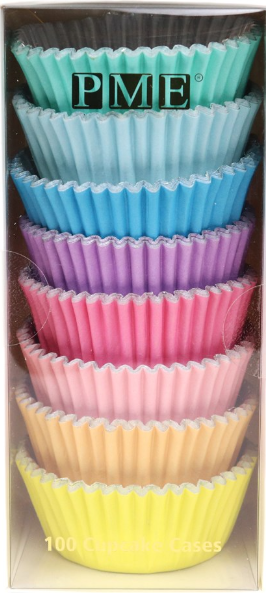 PME Cupcake Cups Foil Lined - Pastel 100 pack