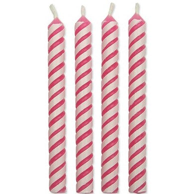 PME Pink Medium Striped Candles - 59mm / 2.3" (24 pack)