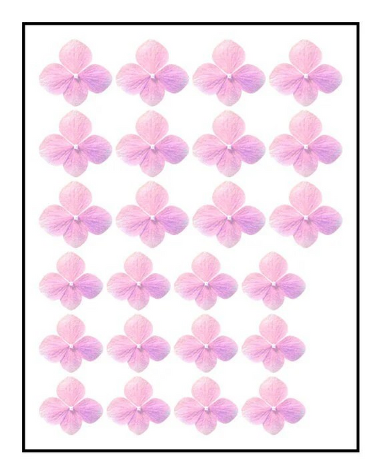 Flour N Butter - 3.5-4cm Edible Wafer Pink Hydrangea Flowers (24 pack)