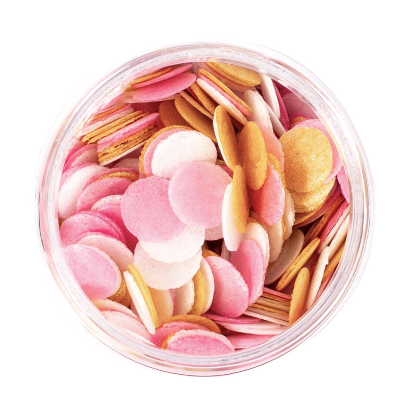 SPRINKS Wafer Decorations - Pink, White & Gold (9g)