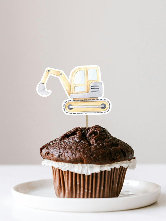 Construction Truck Cupcake Toppers (6 pack)