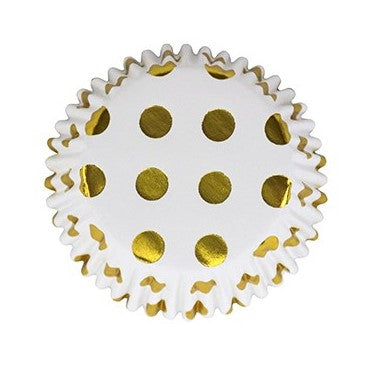 PME Cupcake Cups Foil Lined - Gold Foil Polka Dots (30 pack)
