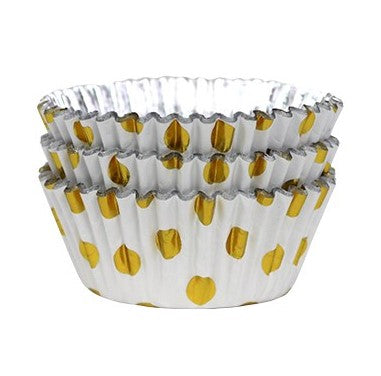 PME Cupcake Cups Foil Lined - Gold Foil Polka Dots (30 pack)