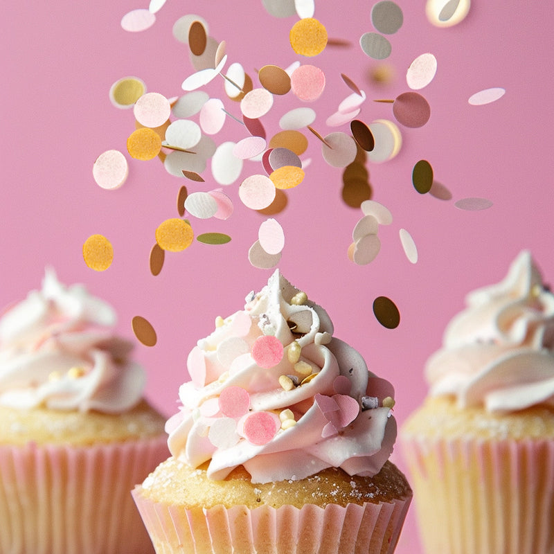 SPRINKS Wafer Decorations - Pink, White & Gold (9g)