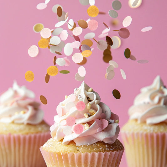 SPRINKS Wafer Decorations - Pink, White & Gold (9g)
